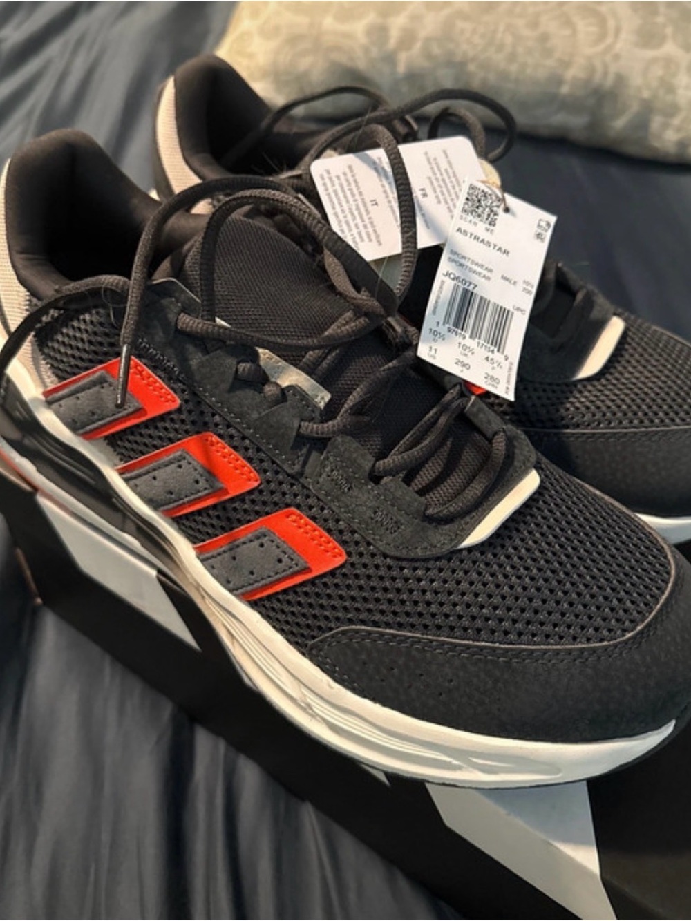 adidas Men’s Black and Red Athletic Running Sneakers
